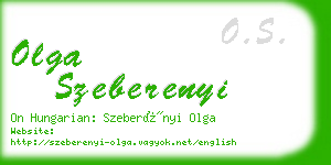 olga szeberenyi business card